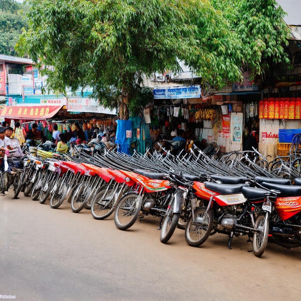 Khu vực bãi giữ xe an toàn tại Chợ Hòa Lợi xã Hòa Lợi Bến Cát Bình Dương cho người đi chợ